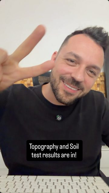 Topography and soil test results are in and it’s much better than I thought! This mean that we are on budget for the project and there is an easy way to manage rainwater. 🤩 one step closer to making my dream studio and creative hub a reality ❤️